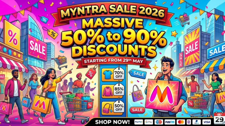 Myntra Sale 2026 Massive 50% to 90% Discounts Starting from 29th May
