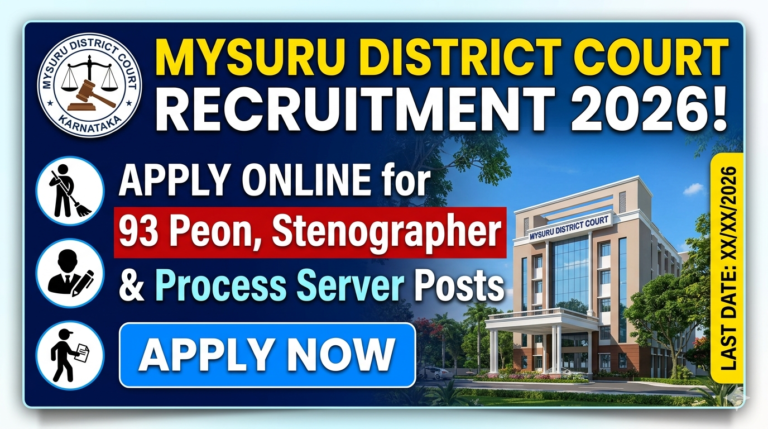 Mysuru District Court Recruitment 2026!